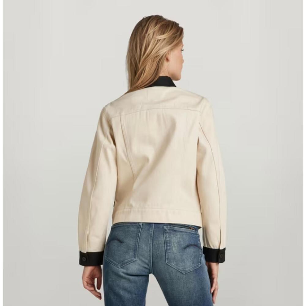 NWT G-Star RAW Arc 3D Denim Jacket PM Women’s Ecru Raw Denim Size Large - Picture 3 of 10